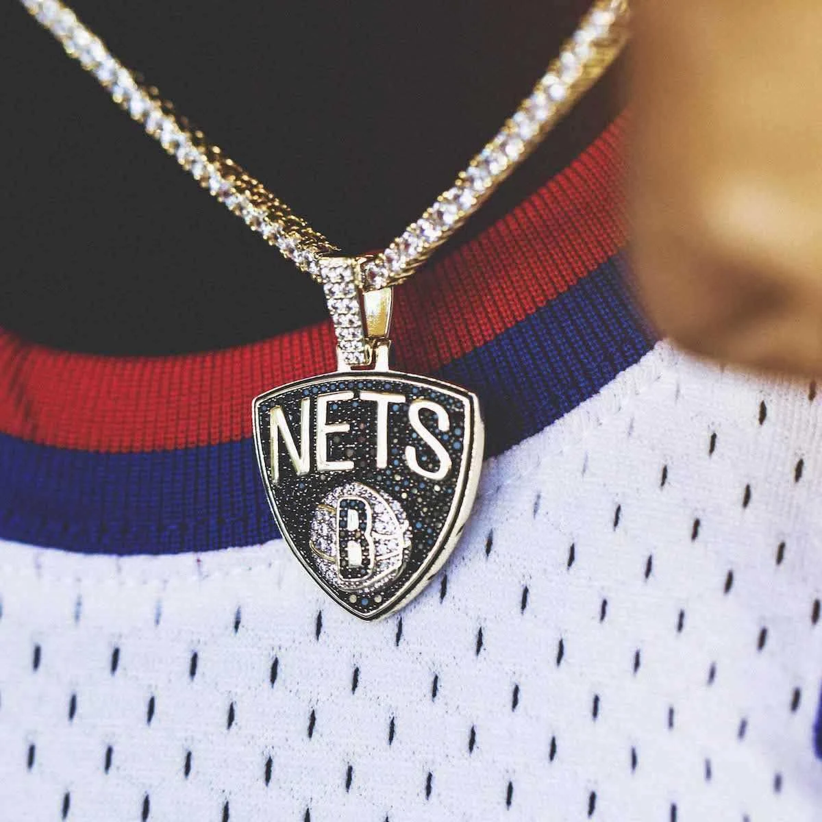 Brooklyn Nets Pendant In Yellow Gold 1 Brooklyn Nets Pendant In Yellow Gold