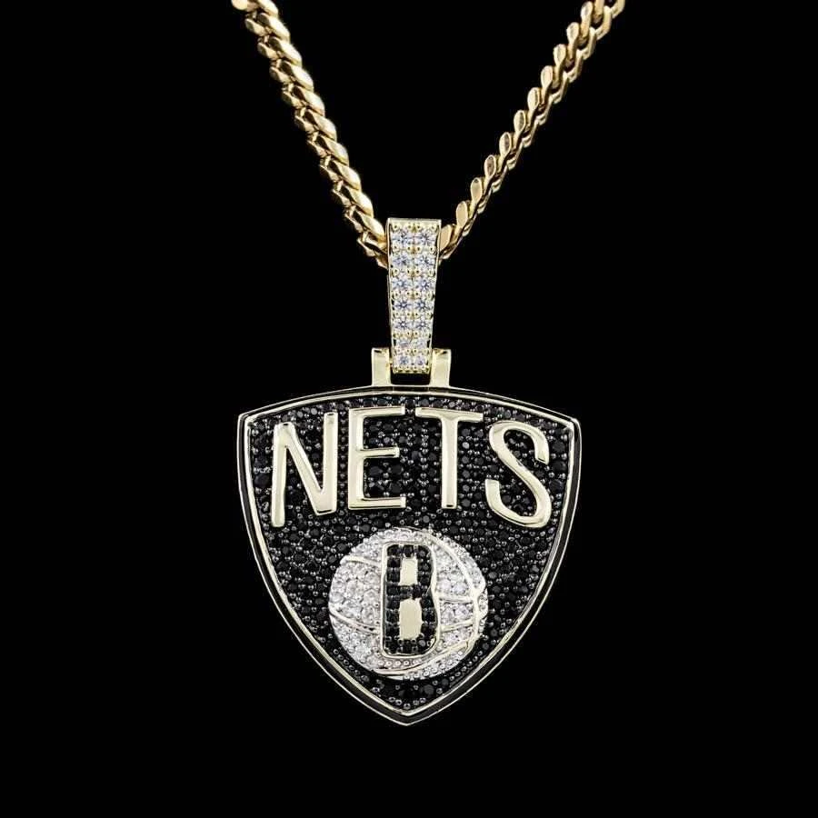 Brooklyn Nets Pendant In Yellow Gold 4 Brooklyn Nets Pendant In Yellow Gold - Image 4