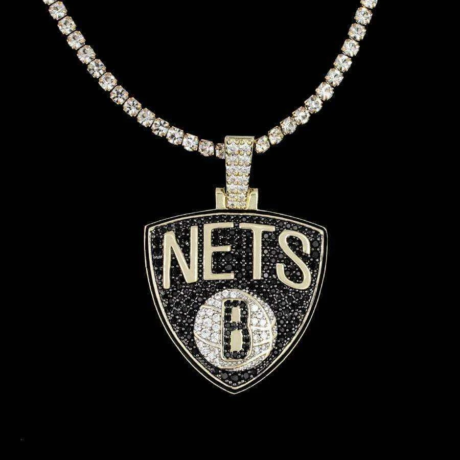 Brooklyn Nets Pendant In Yellow Gold 8 Brooklyn Nets Pendant In Yellow Gold - Image 8