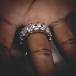 Center Stone Baguette Band Ring -Fashion Jewelry Discount Store center stone baguette band ring gld men the gld shop 3