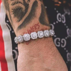 Clustered Tennis Bracelet In White Gold