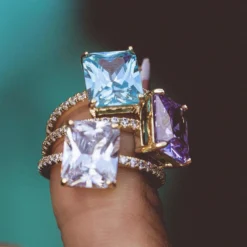 Cocktail Ring In Blue -Fashion Jewelry Discount Store cocktail ring in blue gld women the gld shop 3