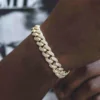 Diamond Cuban Link Bracelet In Yellow Gold - 12mm