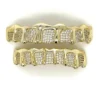 Dripping Iced Grillz In Yellow Gold