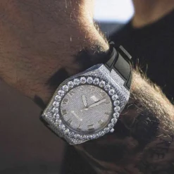 42MM Fully Iced Alpha Era 316 W/ Rubber Strap -Fashion Jewelry Discount Store fully iced alpha era 316 w rubber strap gld men the gld shop 2