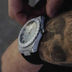 42MM Fully Iced Alpha Era 316 W/ Rubber Strap -Fashion Jewelry Discount Store fully iced alpha era 316 w rubber strap gld men the gld shop 3