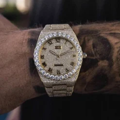 42MM Fully Iced Alpha Era In Gold -Fashion Jewelry Discount Store fully iced alpha era in gold gld men the gld shop 4