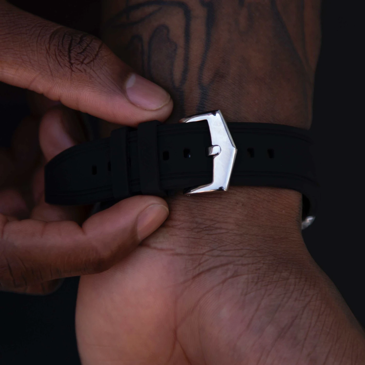 42MM Fully Iced Baguette Alpha Era W/ Rubber Strap 2 42MM Fully Iced Baguette Alpha Era W/ Rubber Strap - Image 2