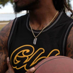 Miami Heat Wordmark Logo Pendant -Fashion Jewelry Discount Store gld men miami heat wordmark pendant 3