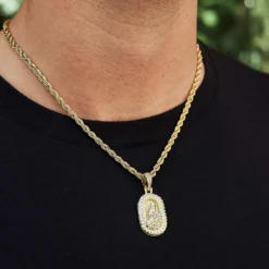 Icon Crowned Mary Pendant -Fashion Jewelry Discount Store gld mens crowned mary icon pendant 2