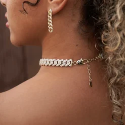 Diamond Cuban Prong Necklace In Yellow Gold - 12MM -Fashion Jewelry Discount Store gld10 13product7720 scaled