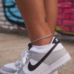 Round Cut Tennis Anklet In White Gold - 3mm -Fashion Jewelry Discount Store gld10 13product8006