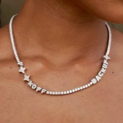 Custom Stationed Tennis Necklace -Fashion Jewelry Discount Store gldx9 7 224914 1