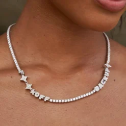 Custom Stationed Tennis Necklace -Fashion Jewelry Discount Store gldx9 7 224916 1