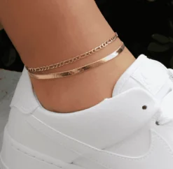 Herringbone Anklet In Yellow Gold - 4mm 7 Herringbone Anklet In Yellow Gold - 4mm -Fashion Jewelry Discount Store herringbone anklet in yellow gold 4mm gld women the gld shop 2