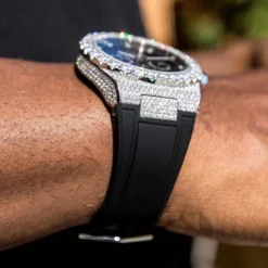 42MM Iced Alpha Era 316 W/ Rubber Strap -Fashion Jewelry Discount Store iced alpha era 316 w rubber strap gld men the gld shop 4 scaled