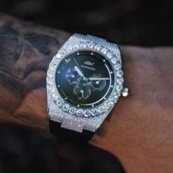 42MM Iced Alpha Era 316 W/ Rubber Strap -Fashion Jewelry Discount Store iced alpha era 316 w rubber strap gld men the gld shop 6