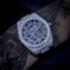 42MM Iced Alpha Era Luminous Skeleton 316 W/ Rubber Strap
