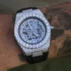 42MM Iced Alpha Era Skeleton 316 W/ Rubber Strap