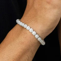 Micro Clustered Tennis Bracelet - White Gold -Fashion Jewelry Discount Store image 3222adf2 d696 447b b7c0 ad044a4b51e7