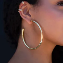 Large Tube Hoop Earrings
