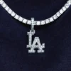 Los Angeles Dodgers Micro Pendant In White Gold