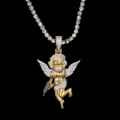 Masked Angel Pendant 22 Masked Angel Pendant -Fashion Jewelry Discount Store masked angel pendant gld men the gld shop 10