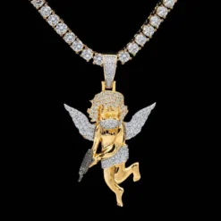 Masked Angel Pendant 23 Masked Angel Pendant -Fashion Jewelry Discount Store masked angel pendant gld men the gld shop 11