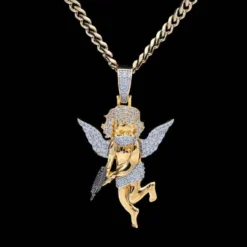 Masked Angel Pendant 17 Masked Angel Pendant -Fashion Jewelry Discount Store masked angel pendant gld men the gld shop 5
