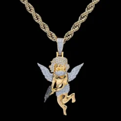 Masked Angel Pendant 20 Masked Angel Pendant -Fashion Jewelry Discount Store masked angel pendant gld men the gld shop 8