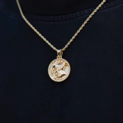 18k Vermeil Memento Mori Coin Pendant