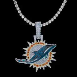 Miami Dolphins Pendant -Fashion Jewelry Discount Store miami dolphins pendant gld men the gld shop 11