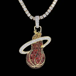 Miami Heat Pendant -Fashion Jewelry Discount Store miami heat pendant gld men the gld shop 10