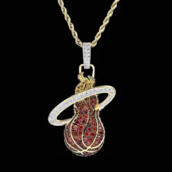 Miami Heat Pendant -Fashion Jewelry Discount Store miami heat pendant gld men the gld shop 7
