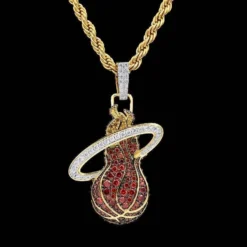 Miami Heat Pendant -Fashion Jewelry Discount Store miami heat pendant gld men the gld shop 8