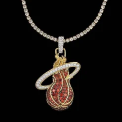 Miami Heat Pendant -Fashion Jewelry Discount Store miami heat pendant gld men the gld shop 9