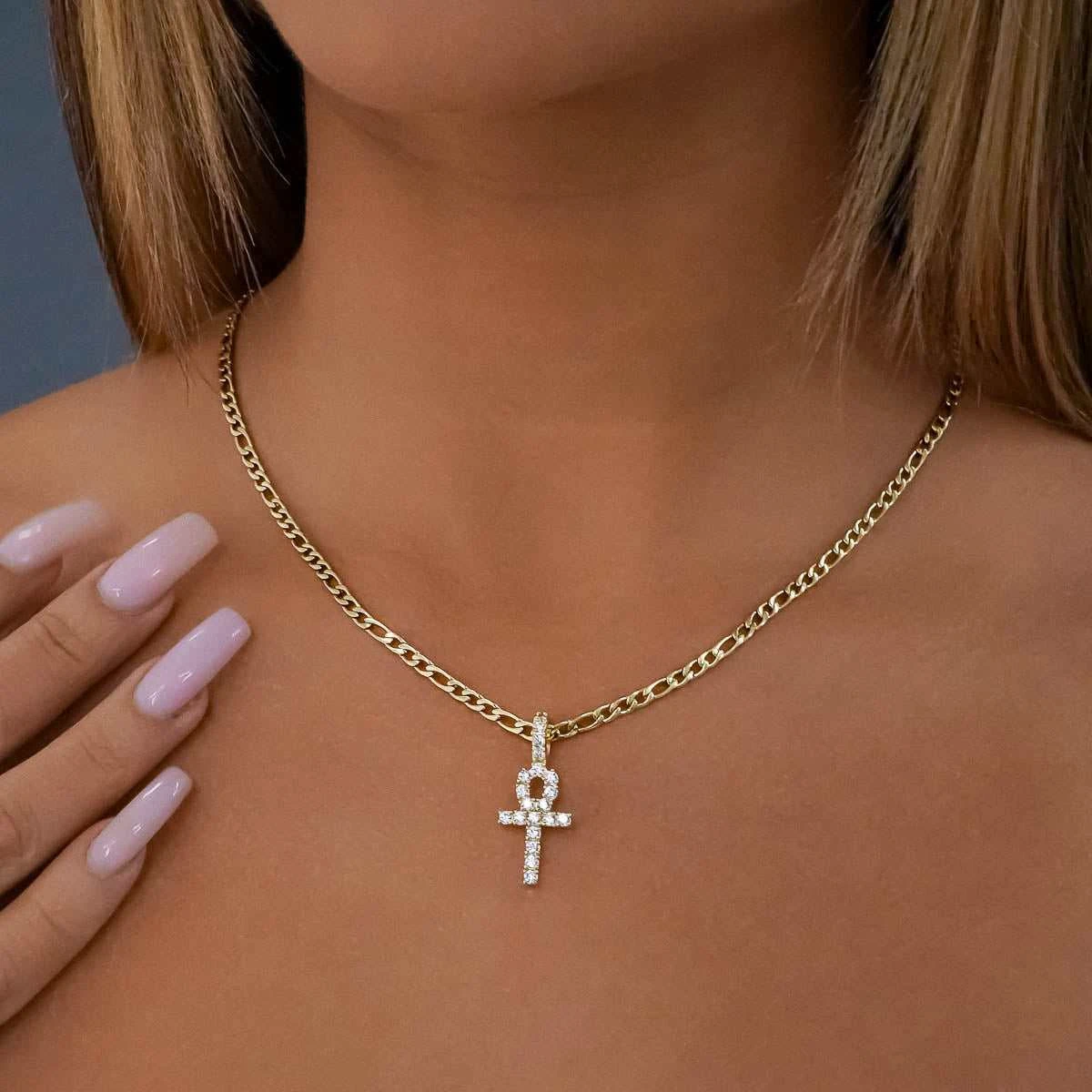 Micro Ankh Cross In Yellow Gold 2 Micro Ankh Cross In Yellow Gold - Image 2