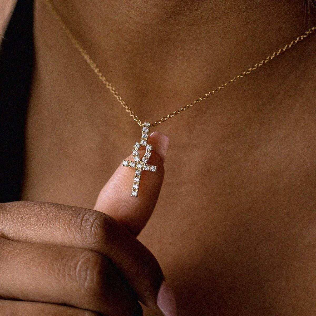 Micro Ankh Cross In Yellow Gold 4 Micro Ankh Cross In Yellow Gold - Image 4