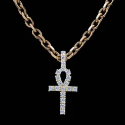 Micro Ankh Cross In Yellow Gold 18 Micro Ankh Cross In Yellow Gold -Fashion Jewelry Discount Store micro ankh cross in yellow gold gld women the gld shop 9