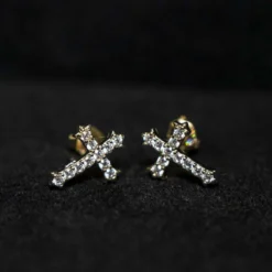 Micro Cross Stud Earrings