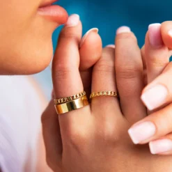 Micro Cuban Band Ring -Fashion Jewelry Discount Store micro cuban band ring gld women the gld shop 3 scaled