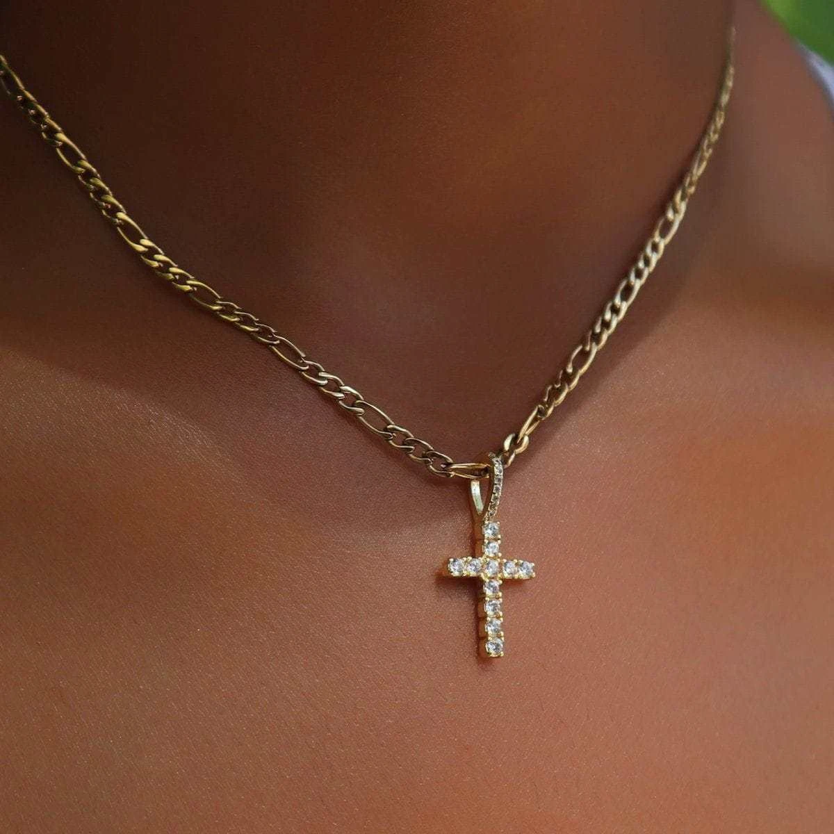Solid Gold Micro Diamond Cross 1 Solid Gold Micro Diamond Cross
