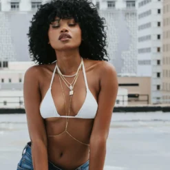 Micro Flat Curb Body Chain -Fashion Jewelry Discount Store micro flat curb body chain gld women the gld shop 7