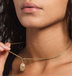 Micro Jesus Pendant In Yellow Gold -Fashion Jewelry Discount Store micro jesus pendant in yellow gold gld women the gld shop 4