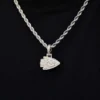 Kansas City Chiefs Micro Logo Pendant - White Gold