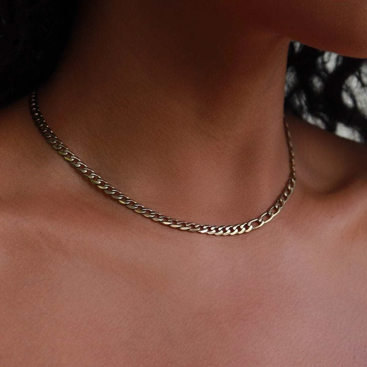 Mixed Link Necklace In Yellow Gold 1 Mixed Link Necklace In Yellow Gold