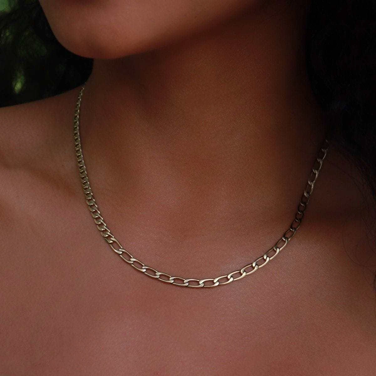 Mixed Link Necklace In Yellow Gold 2 Mixed Link Necklace In Yellow Gold - Image 2