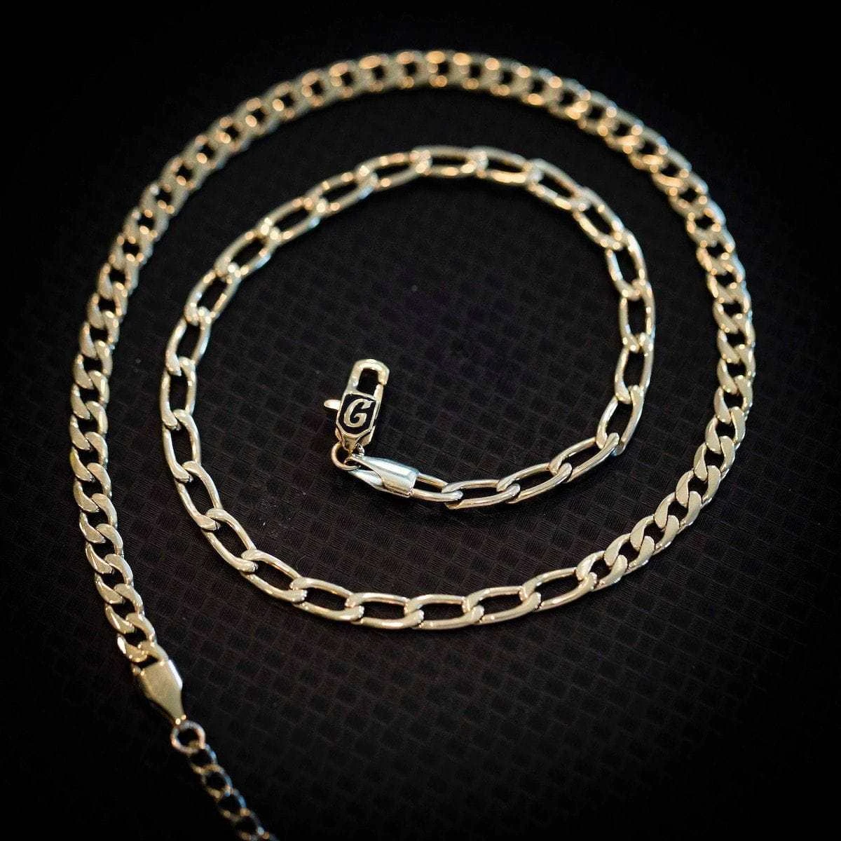 Mixed Link Necklace In Yellow Gold 5 Mixed Link Necklace In Yellow Gold - Image 5