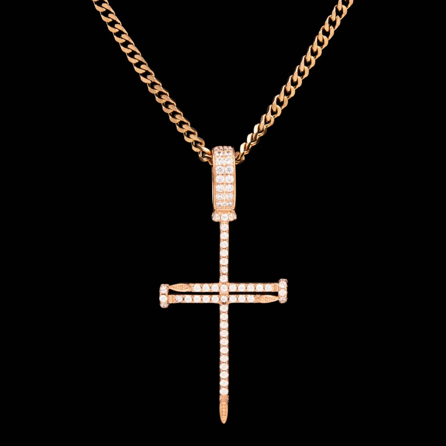 Nail Cross In Rose Gold 3 Nail Cross In Rose Gold - Image 3