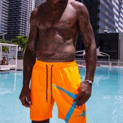 Neon Orange Summer Board Shorts -Fashion Jewelry Discount Store neon orange summer board shorts gld men the gld shop 4 scaled